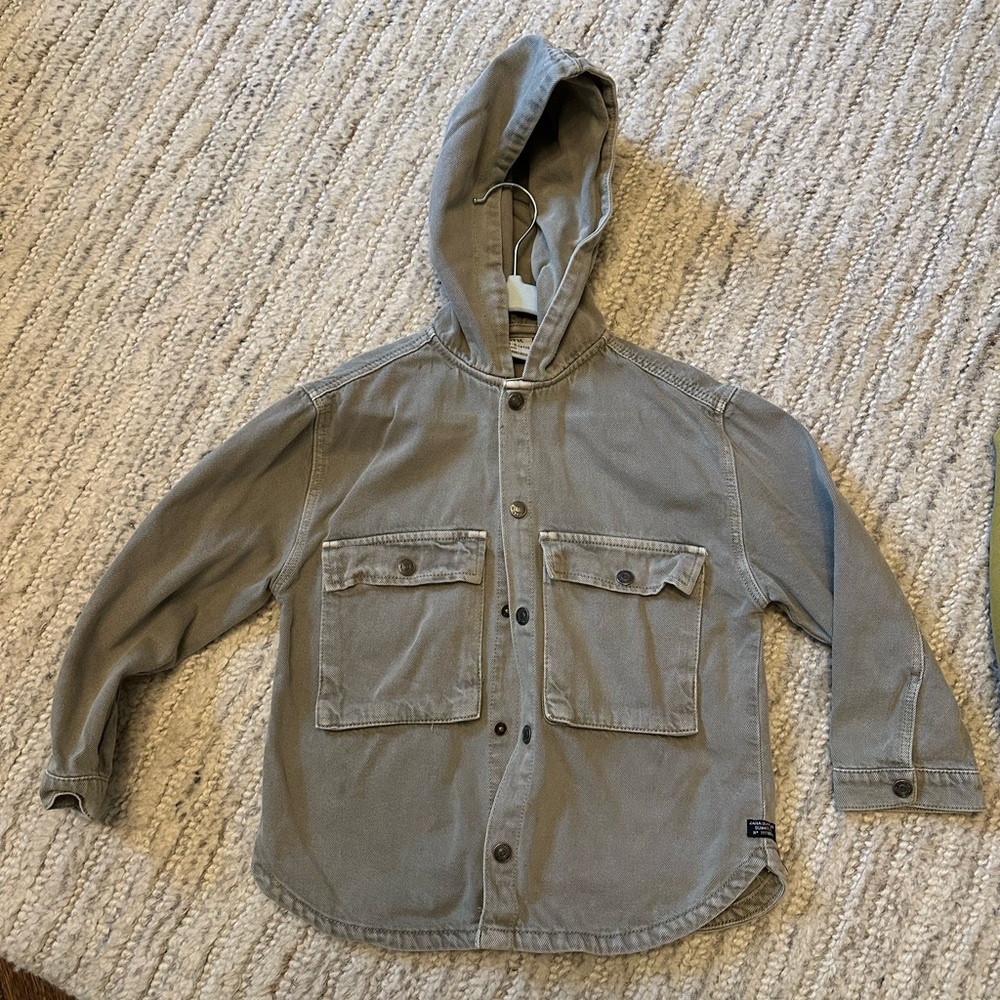 Zara  green  Hooded Jacket